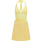 Suni Halter Cutout Mini Dress - Lemon