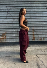 UTILITY PANT - BURGUNDY