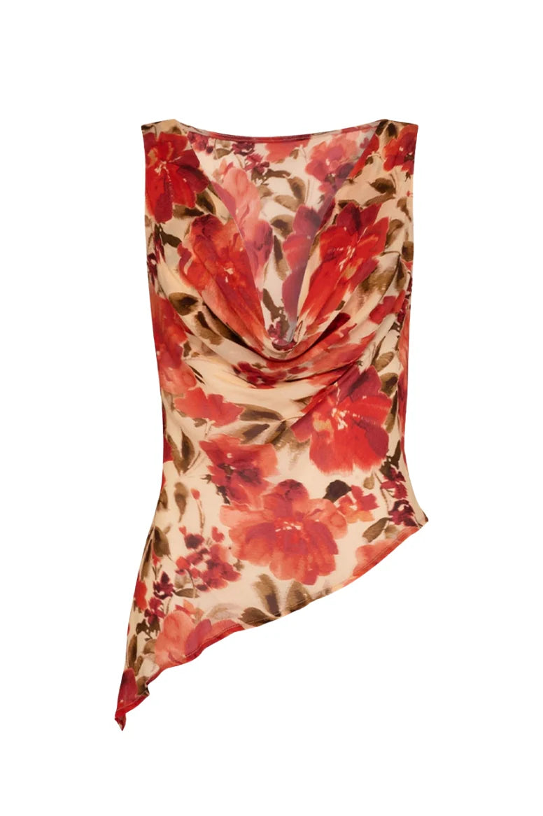 Reina Reversible Top - Camellia Floral