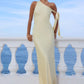 VIOLA ONE SHOULDER MAXI DRESS - BUTTERMILK
