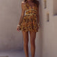 XYLIA HALTER LOW PLUNGE MINI DRESS - MAGNOLIA MANGO