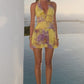 XYLIA HALTER LOW PLUNGE MINI DRESS - SURI YELLOW
