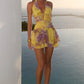 XYLIA HALTER LOW PLUNGE MINI DRESS - SURI YELLOW