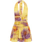 XYLIA HALTER LOW PLUNGE MINI DRESS - SURI YELLOW