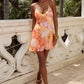 ZANZI HALTER ASYMMETRIC MINI DRESS - CORALI ORANGE