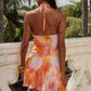 ZANZI HALTER ASYMMETRIC MINI DRESS - CORALI ORANGE