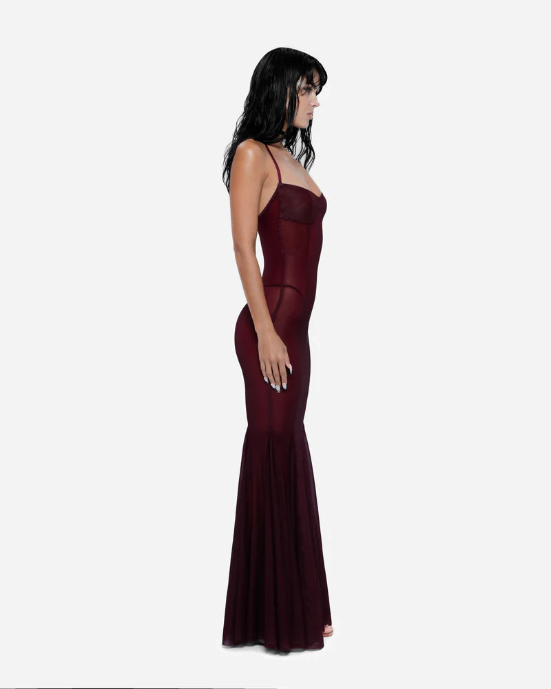 Siren Maxi Dress - Wine Red