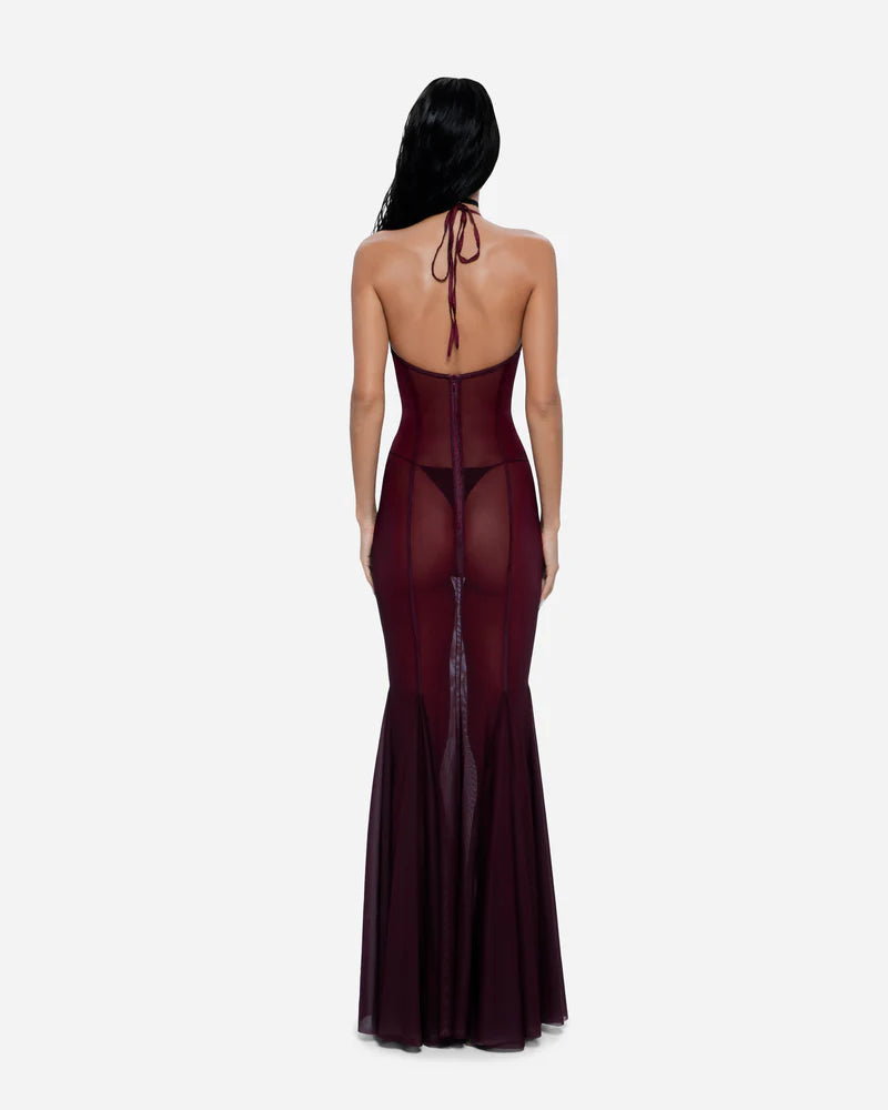 Siren Maxi Dress - Wine Red