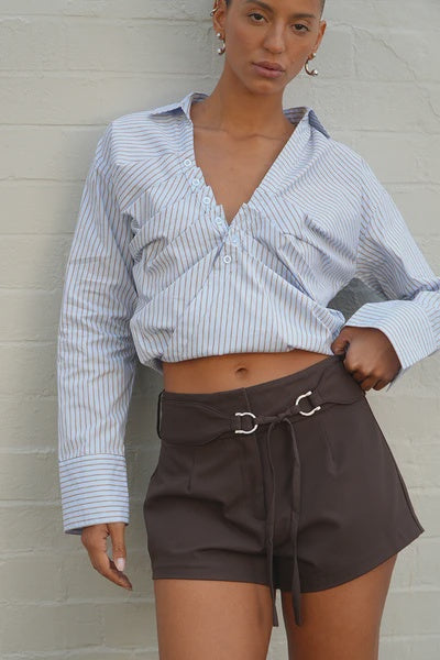 Asun Shirt - Blue/Brown