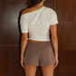 BONNE ONE SHOULDER TOP - WHITE