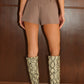 HAMPTON TAILORED SHORTS - BITTER CHOCOLATE