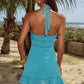 WAKE HALTER MINI DRESS - OCEAN