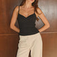 KARLA SWEETHEART CAMISOLE TOP - BLACK