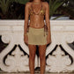 ARIYA LOW RISE KNIT MINI SKIRT - GOLD METALLIC