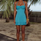 WAKE HALTER MINI DRESS - OCEAN