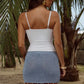 ARIYA LOW RISE KNIT MINI SKIRT - SKY BLUE METALLIC