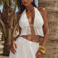 ELIO OPEN BACK HALTER TOP - WHITE