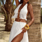 ELIO OPEN BACK HALTER TOP - WHITE