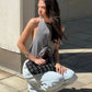 Butterfly Tie Top - Onyx Gingham