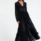 Woman in Bow & Arrow Alice Sheer Maxi Dress Black