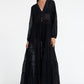 Woman in Bow & Arrow Alice Sheer Maxi Dress Black