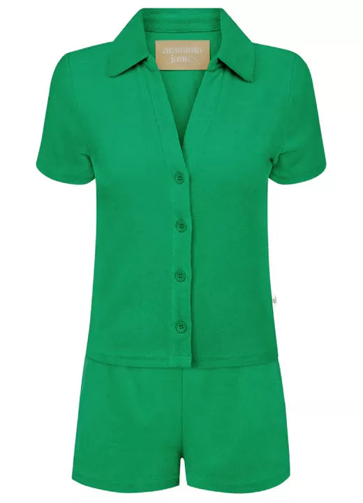 Araminta James TERRY SLIM FIT SHIRT SET TROPICAL GREEN