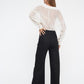 Margot Linen Flare pant / Black