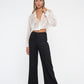 Margot Linen Flare pant / Black
