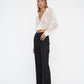 Margot Linen Flare pant / Black