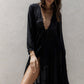Woman in Bow & Arrow Alice Sheer Maxi Dress Black