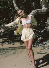 Woman in Bow and Arrow Devin Elasticated Short Lemon