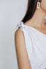 SamaCollective white linen top womens one sholder top by tegan 