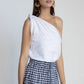 SamaCollective white linen top womens one sholder top by tegan 