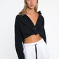 Woman in Bow and Arrow The Label Anja Wrap Top - Black