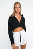 Woman in Bow and Arrow The Label Anja Wrap Top - Black