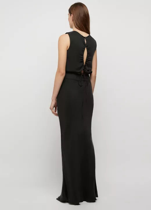 Carla 100% Cupro Long Skirt - Midnight