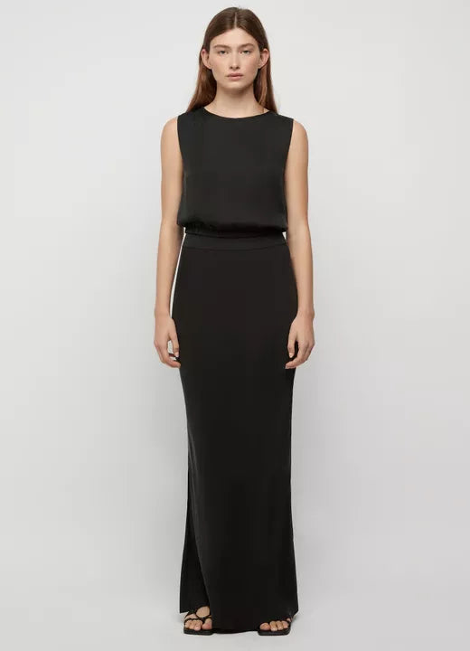 Carla 100% Cupro Long Skirt - Midnight