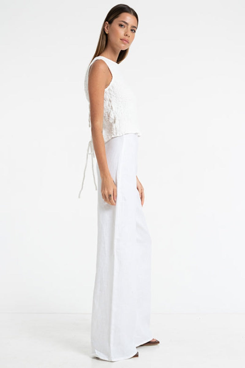Nour Open Back Singlet / Chalk