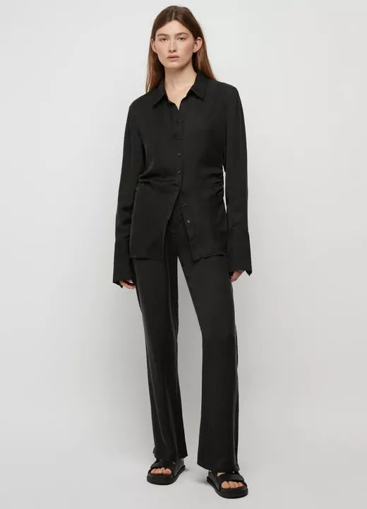 Perle 100% Cupro Straight Trouser - Midnight