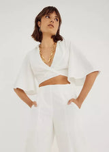 Outline Wrap Shirt - White