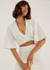 SOVERE STUDIO OUTLINE WRAP SHIRT - WHITE