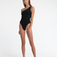Woman in Bridgit One Shoulder One Piece Black