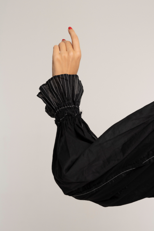 ORGANIC COTTON VERA BLOUSE - NOIR