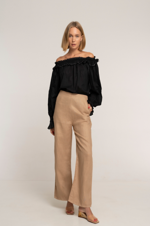 ORGANIC COTTON VERA BLOUSE - NOIR