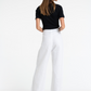 Woman in Bow & Arrow Margot Linen Flare Pant Chalk