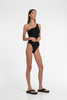 Woman in Bridgit One Shoulder One Piece Black