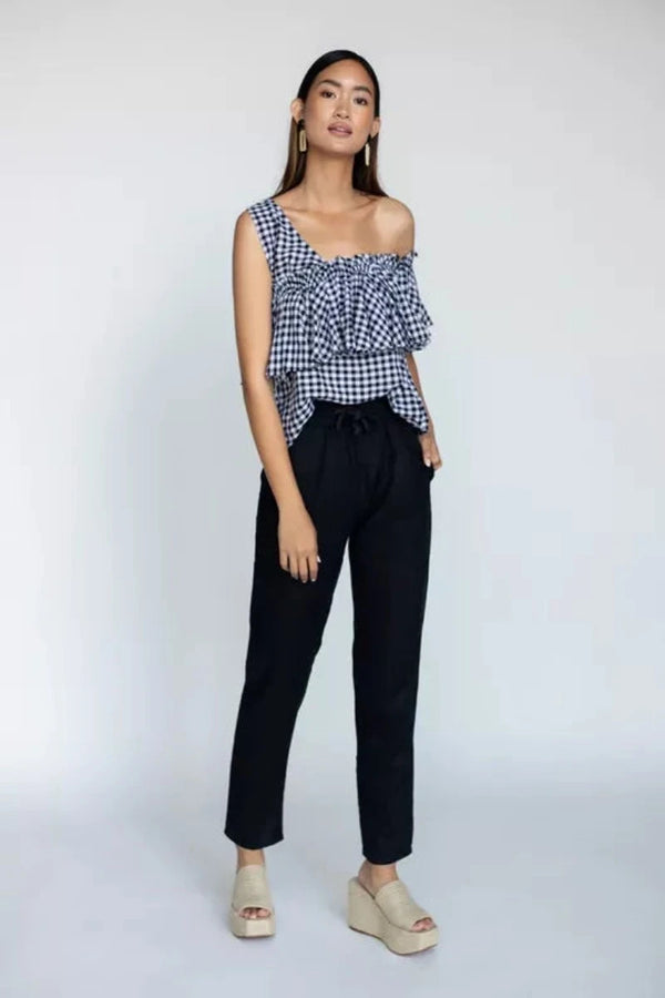 black linen pants wemens sama by tegan