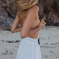 sama collective by tegan white linen shorts