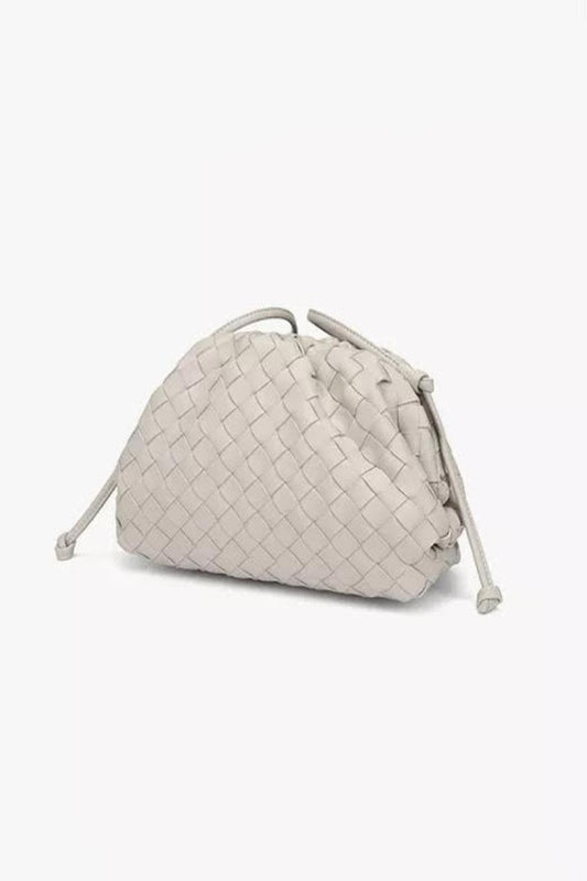 Genuine Leather Pouch B&A Woven Off White
